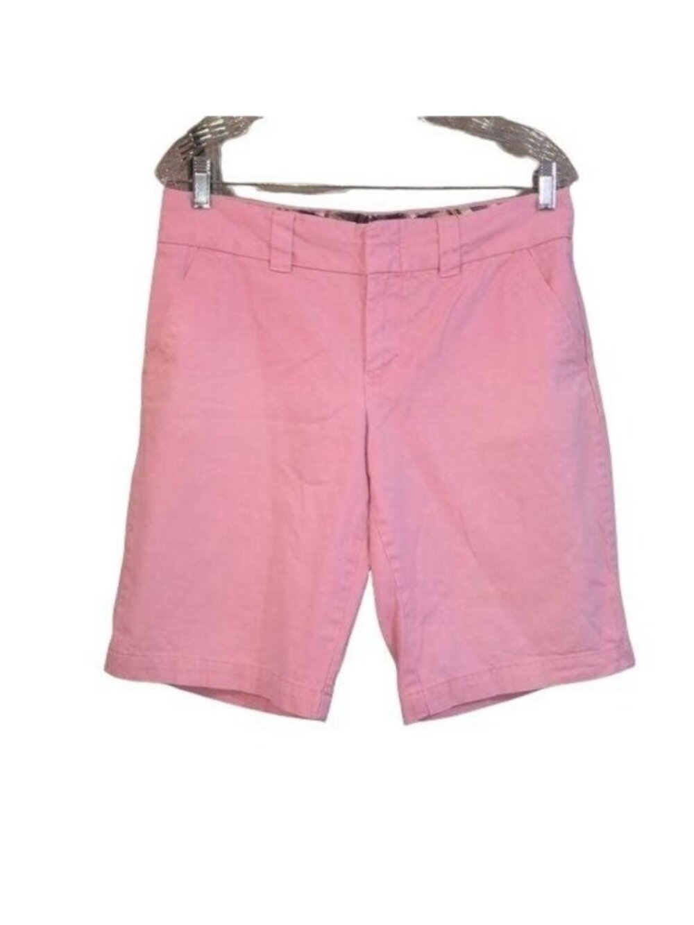 Tommy Hilfiger Womens Pink Chino Shorts Size 8 Cotton Blend Mid-Rise Casual Wear